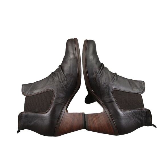 Paul Green Shoes Womens 9 Bootie Block Heel Chelsea Slouch Leather Classic Black - Picture 10 of 16